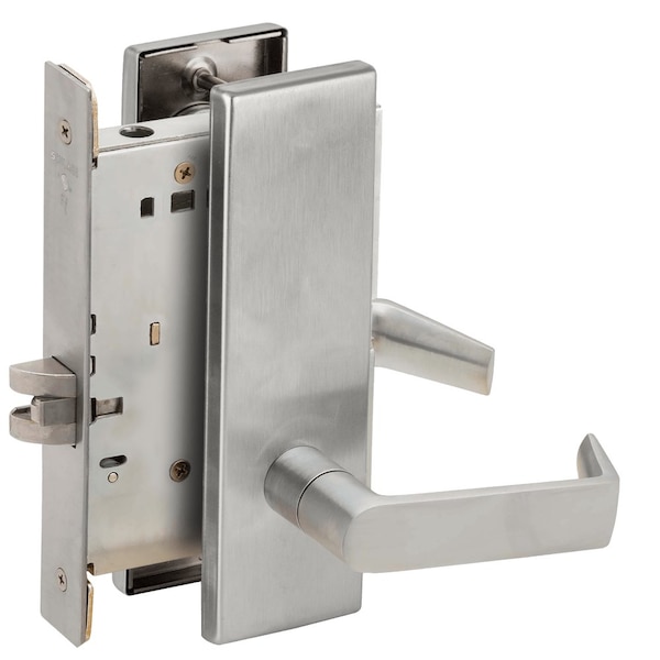 Schlage Grade 1 Passage Latch Mortise Lock, 06 Lever, N Escutcheon, Satin Chrome Finish, Field Reversible L9010 06N 626 - main